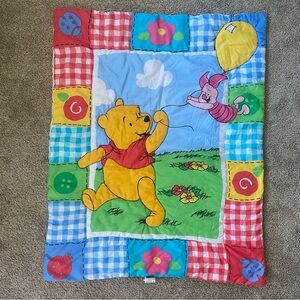 Vintage 1997 Winnie the Pooh Baby Crib Quilt Blanket Comforter – 41x33”